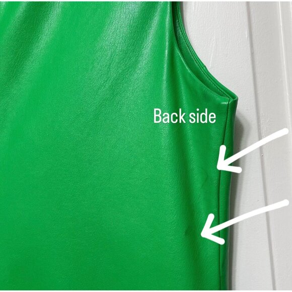 Amanda Uprichard New York Harlow Faux Leather Mini Dress in Green Size M - Picture 13 of 16